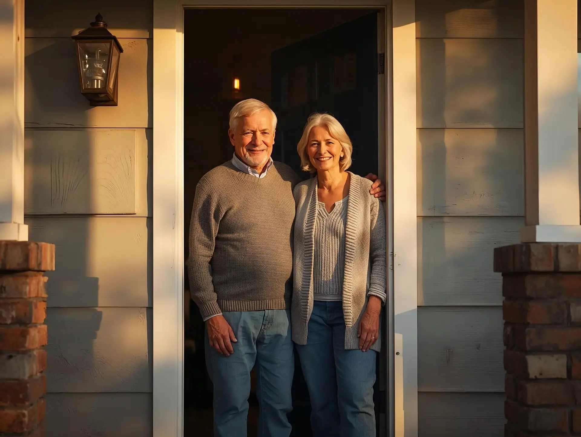 Senior couple confidently enjoying their well-maintained Toronto home